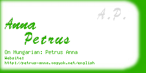 anna petrus business card